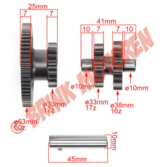 Quad ATV Bashan startmotor tandwiel set